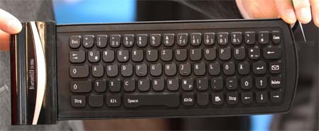 Гнущиеся и сгибающиеся резиновые клавиатуры от Сhina Victory показаны на CeBIT 2011